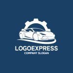 画像4: スポーツカーと歯車の高性能ロゴ (4)