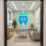 画像6: カウボーイハットをかぶった笑顔の歯のロゴ (6)