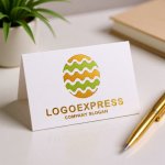 画像16: 波打つ縞模様の卵型ロゴ (16)