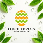 画像9: 波打つ縞模様の卵型ロゴ (9)