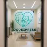 画像6: ハートの中で寄り添う犬と猫のロゴ (6)