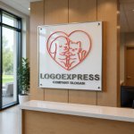 画像13: ハートの中で寄り添う犬と猫のロゴ (13)