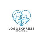 画像3: ハートの中で寄り添う犬と猫のロゴ (3)