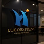 画像15: M字と人が躍動する成長ロゴ (15)