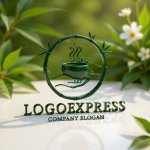 画像12: 竹と手と温かいお茶のロゴ (12)
