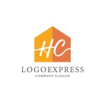 画像3: 筆記体のHCと家のロゴ (3)