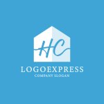 画像4: 筆記体のHCと家のロゴ (4)