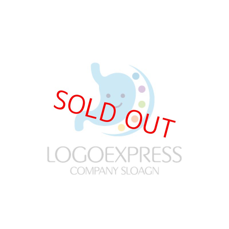 画像1: 笑顔の胃とカラフルな健康ロゴ (1)