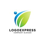 画像1: 人・健康・自然が調和する葉のロゴ (1)