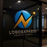 画像15: 円と上昇するN字の活力ロゴ (15)