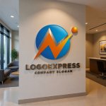 画像10: 円と上昇するN字の活力ロゴ (10)