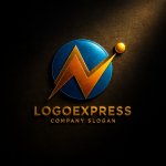 画像12: 円と上昇するN字の活力ロゴ (12)