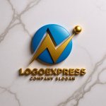 画像13: 円と上昇するN字の活力ロゴ (13)