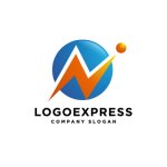 画像1: 円と上昇するN字の活力ロゴ (1)