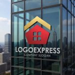 画像16: 五角形の家と輝く屋根のロゴ (16)