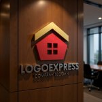 画像9: 五角形の家と輝く屋根のロゴ (9)