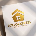 画像11: 五角形の家と輝く屋根のロゴ (11)