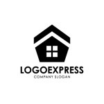 画像3: 五角形の家と輝く屋根のロゴ (3)