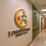 画像15: 月と桜に囲まれた優雅なPのロゴ (15)