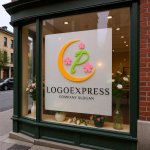 画像7: 月と桜に囲まれた優雅なPのロゴ (7)