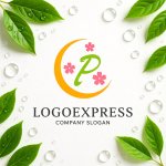 画像9: 月と桜に囲まれた優雅なPのロゴ (9)