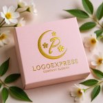 画像10: 月と桜に囲まれた優雅なPのロゴ (10)