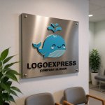 画像14: 笑顔で潮吹きするかわいいクジラのロゴ (14)