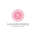 画像1: 桜の花びらに包まれた優雅なSのロゴ (1)