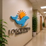 画像15: かわいいクジラと太陽のロゴ (15)