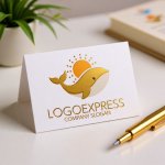 画像16: かわいいクジラと太陽のロゴ (16)