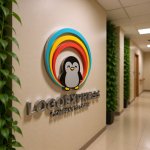 画像15: 笑顔のペンギンと希望の輪ロゴ (15)