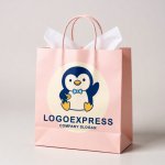 画像6: お魚を持ったお辞儀ペンギンの可愛いロゴ (6)