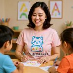 画像5: ABCの看板を持つかわいい猫のロゴ (5)