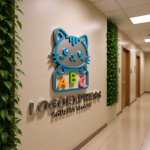 画像15: ABCの看板を持つかわいい猫のロゴ (15)