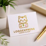 画像16: ABCの看板を持つかわいい猫のロゴ (16)