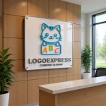 画像13: ABCの看板を持つかわいい猫のロゴ (13)