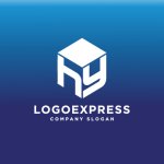 画像4: 「HY」の連結キューブのモダンロゴ (4)