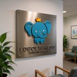 画像14: 王冠をかぶった可愛いゾウのロゴ (14)