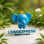 画像12: 王冠をかぶった可愛いゾウのロゴ (12)