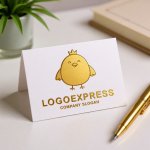 画像16: 王冠をかぶった可愛いひよこのロゴ (16)