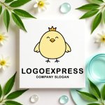 画像9: 王冠をかぶった可愛いひよこのロゴ (9)