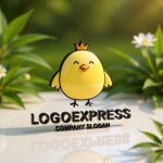 画像12: 王冠をかぶった可愛いひよこのロゴ (12)