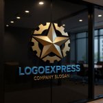 画像15: 星と歯車が融合した高精度技術ロゴ (15)