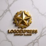 画像13: 星と歯車が融合した高精度技術ロゴ (13)