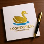 画像6: 水面に浮かぶ優雅な白鳥のロゴ (6)