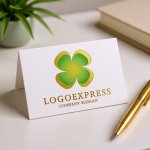 画像16: 四つ葉のクローバーの幸運ロゴ (16)