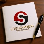 画像6: 赤と黒のS字円形モダンロゴ (6)