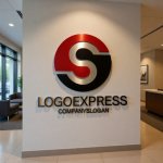 画像10: 赤と黒のS字円形モダンロゴ (10)