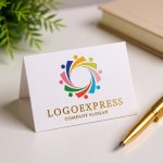 画像16: カラフルな人々が織りなす共同体の輪ロゴ (16)