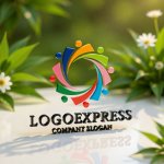 画像12: カラフルな人々が織りなす共同体の輪ロゴ (12)